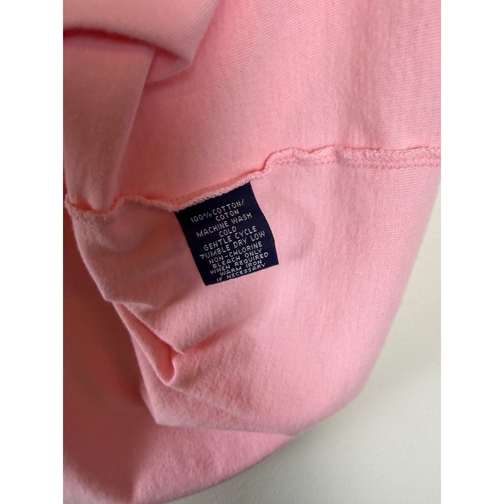 Ralph Lauren Sport T-Shirt XL Baby Pink V-Neck Pastel Cotton Pony Logo Tee - Picture 4 of 5